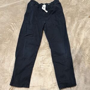 Cat & Jack Boys Black Straight Pants Drawstring Elastic Waist Pockets Casual